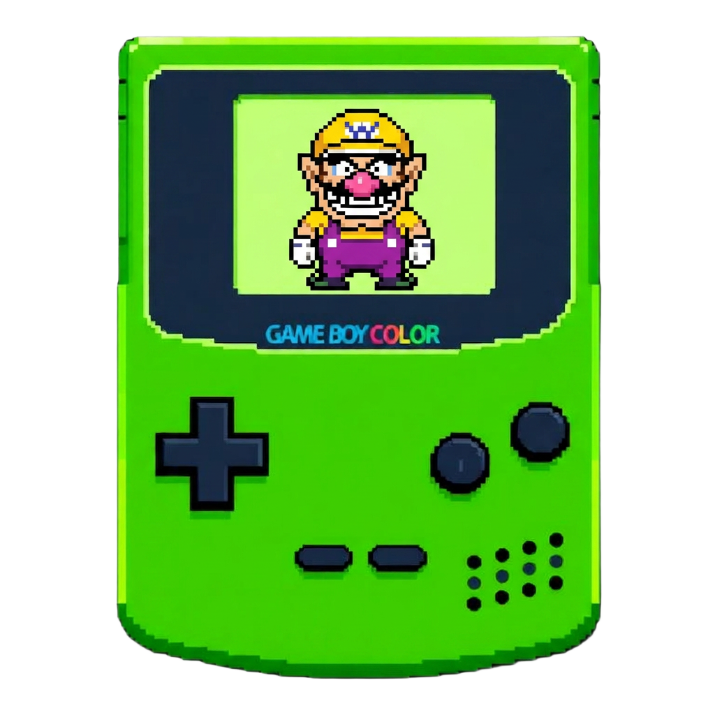Pixel-art green Game Boy Color